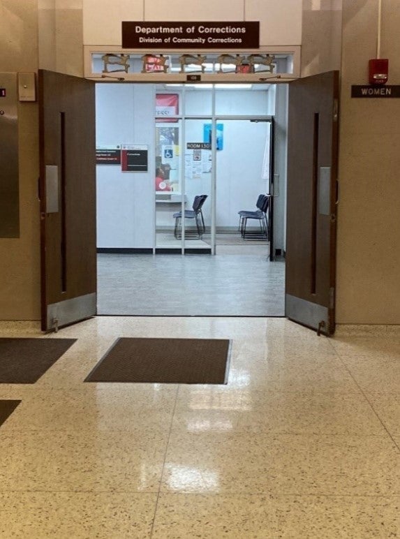 Doorway leading into the Department of Corrections