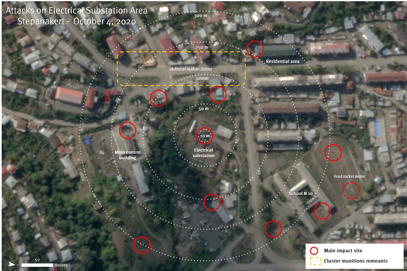 Satellite image recorded on October 8, 2020