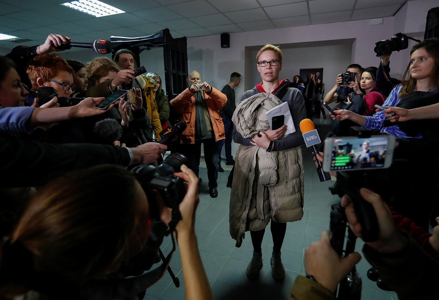 Marina Zolotova take questions media after announcement