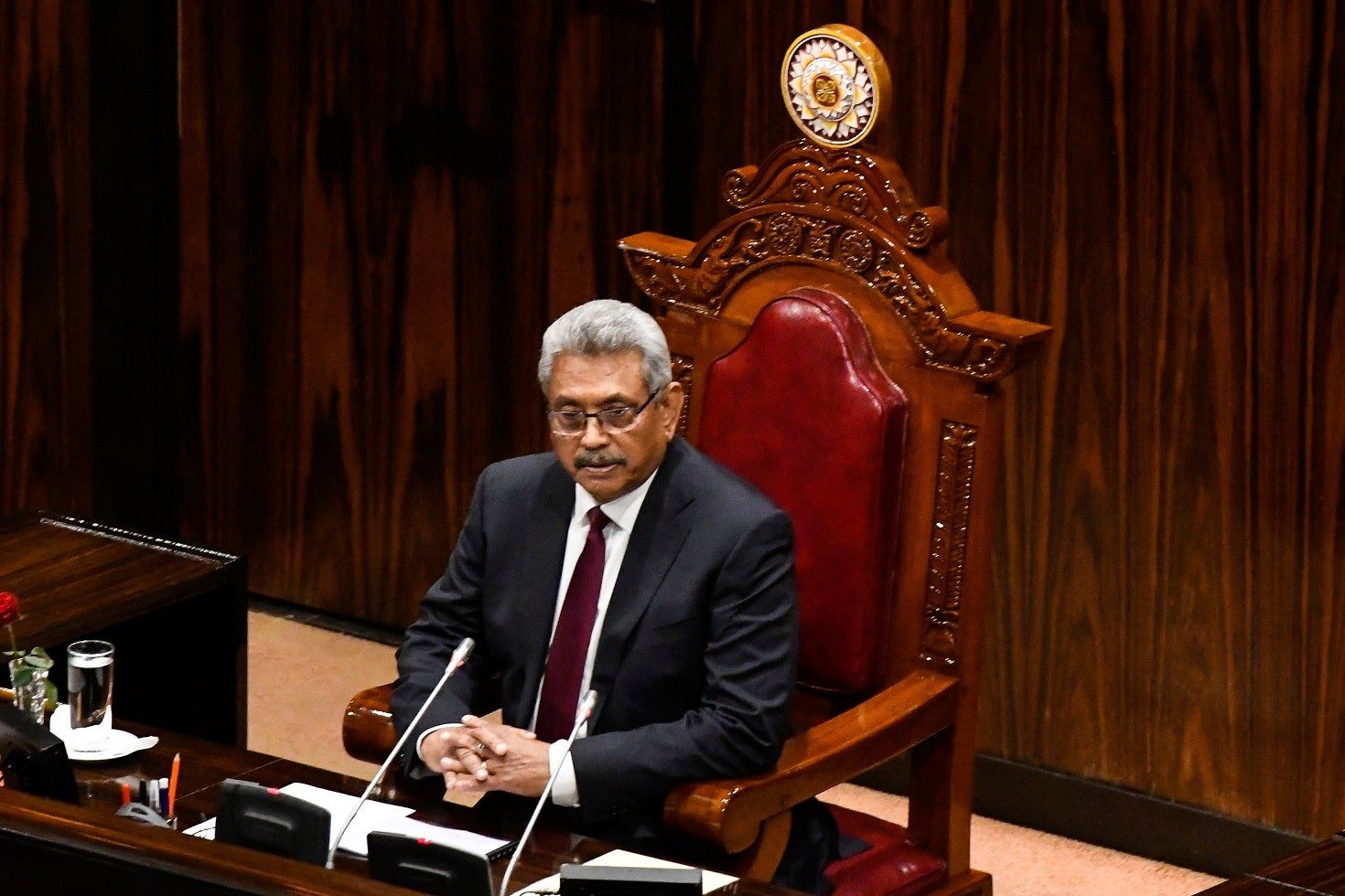 President Gotabaya Rajapaksa's addresses parliament in Colombo, Sri Lanka, August 20, 2020. 