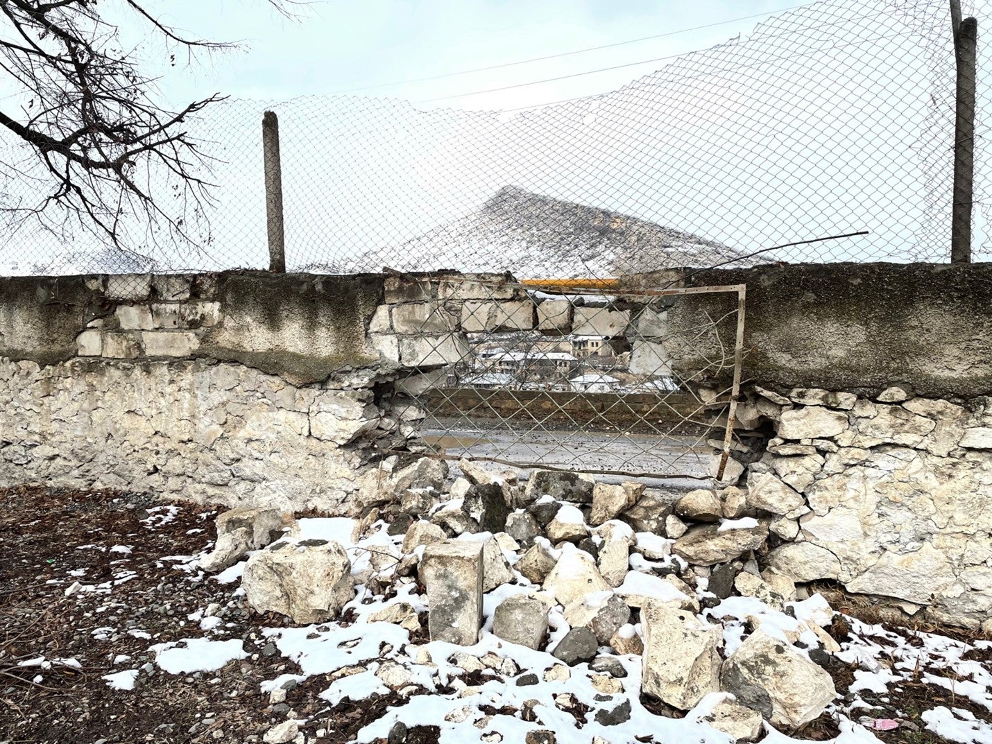 Damage done to fencing