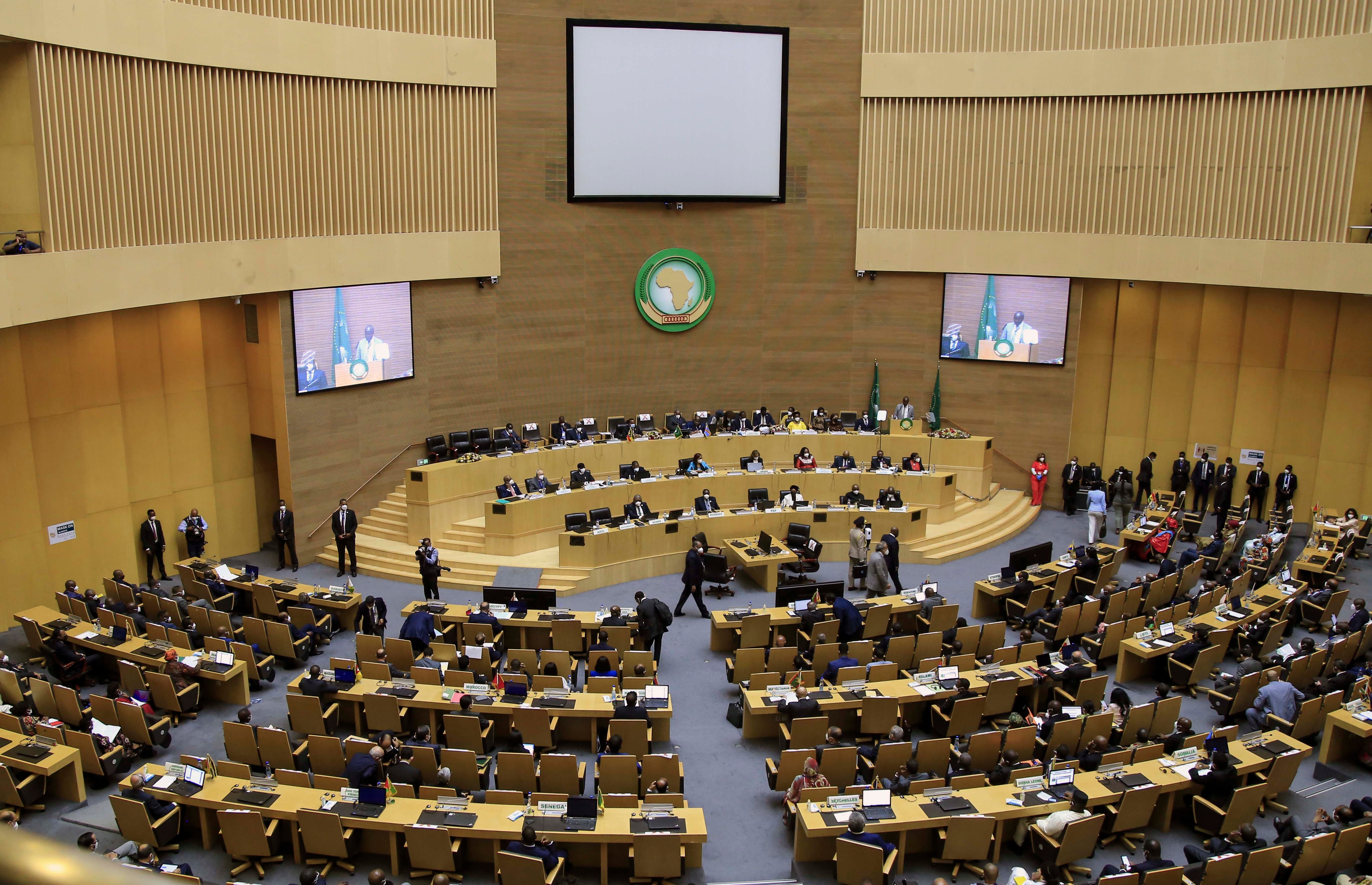 African heads of state attend the 35th Ordinary Session of the African Union Assembly in Addis Ababa, Ethiopia, on February 5, 2022. 