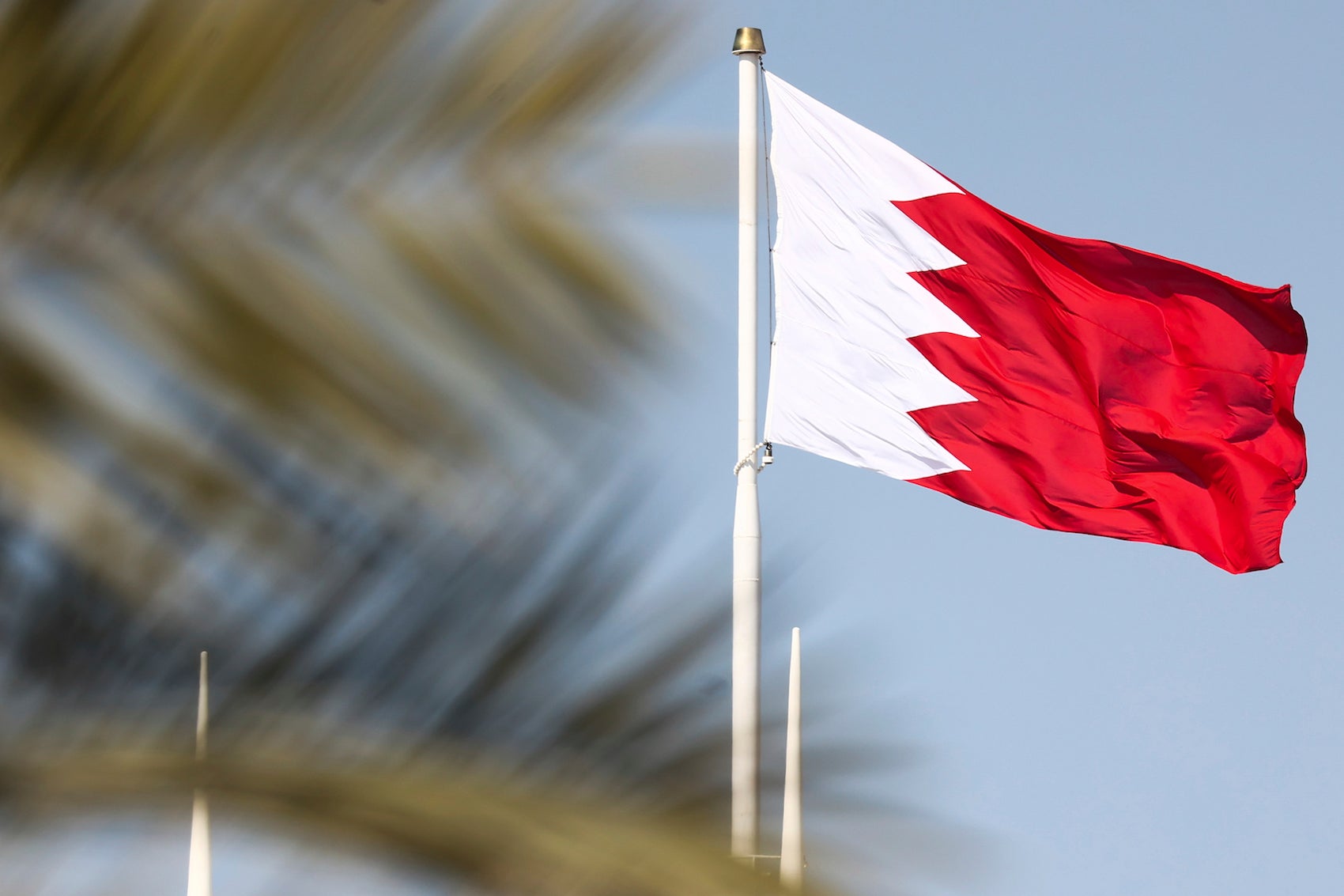 Flag of Bahrain in Sakhir, March 2, 2023. 