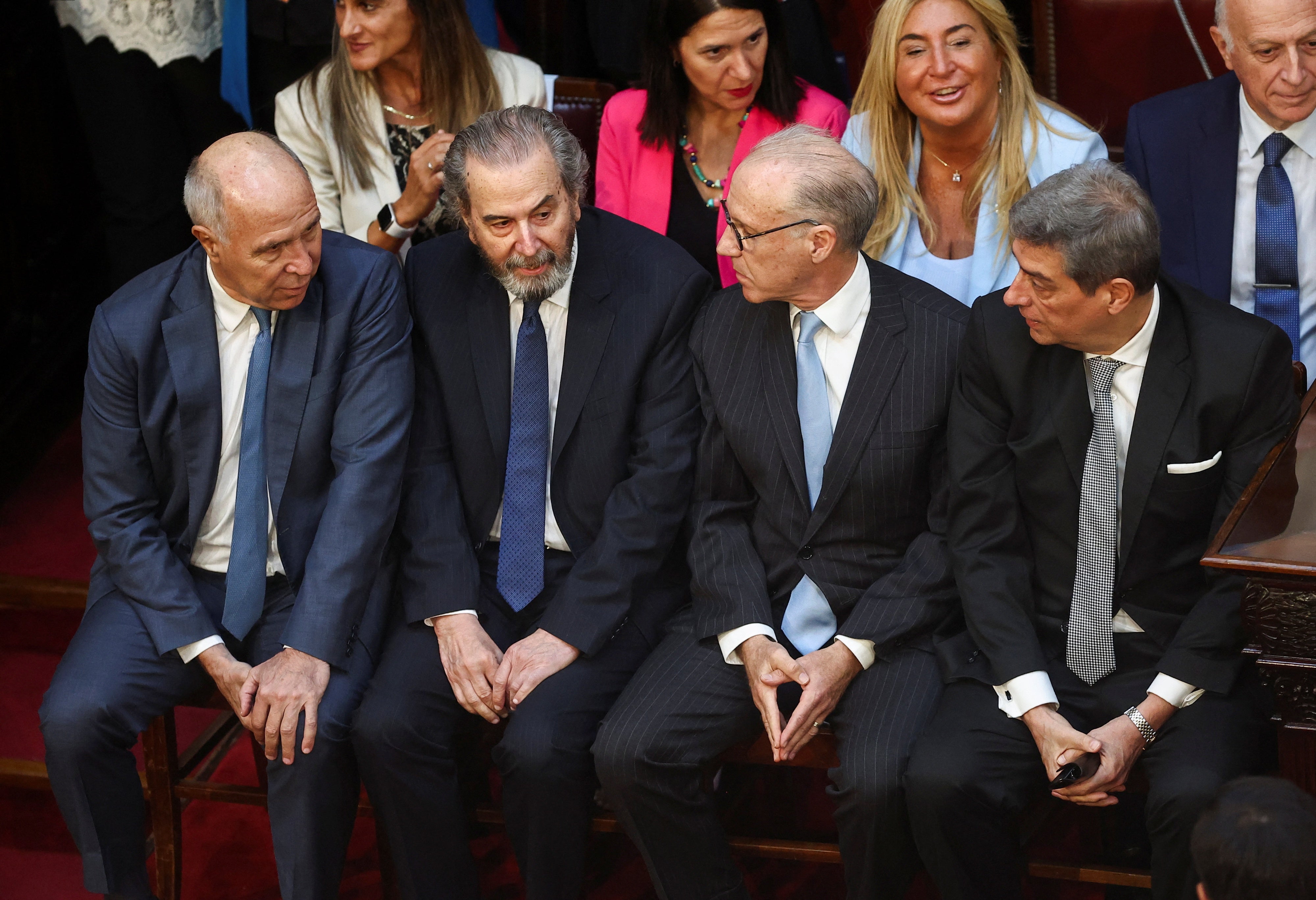 Argentina's Supreme Court members Ricardo Lorenzetti, Juan Carlos Maqueda, Carlos Rosenkrantz and Horacio Rosatti attend the opening session of the 142nd legislative term, at the National Congress, in Buenos Aires, Argentina, March 1, 2024. 
