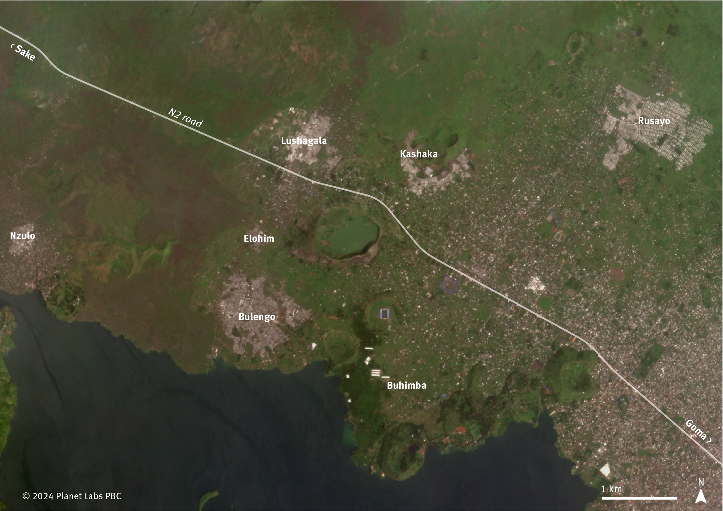 Annotated satellite image