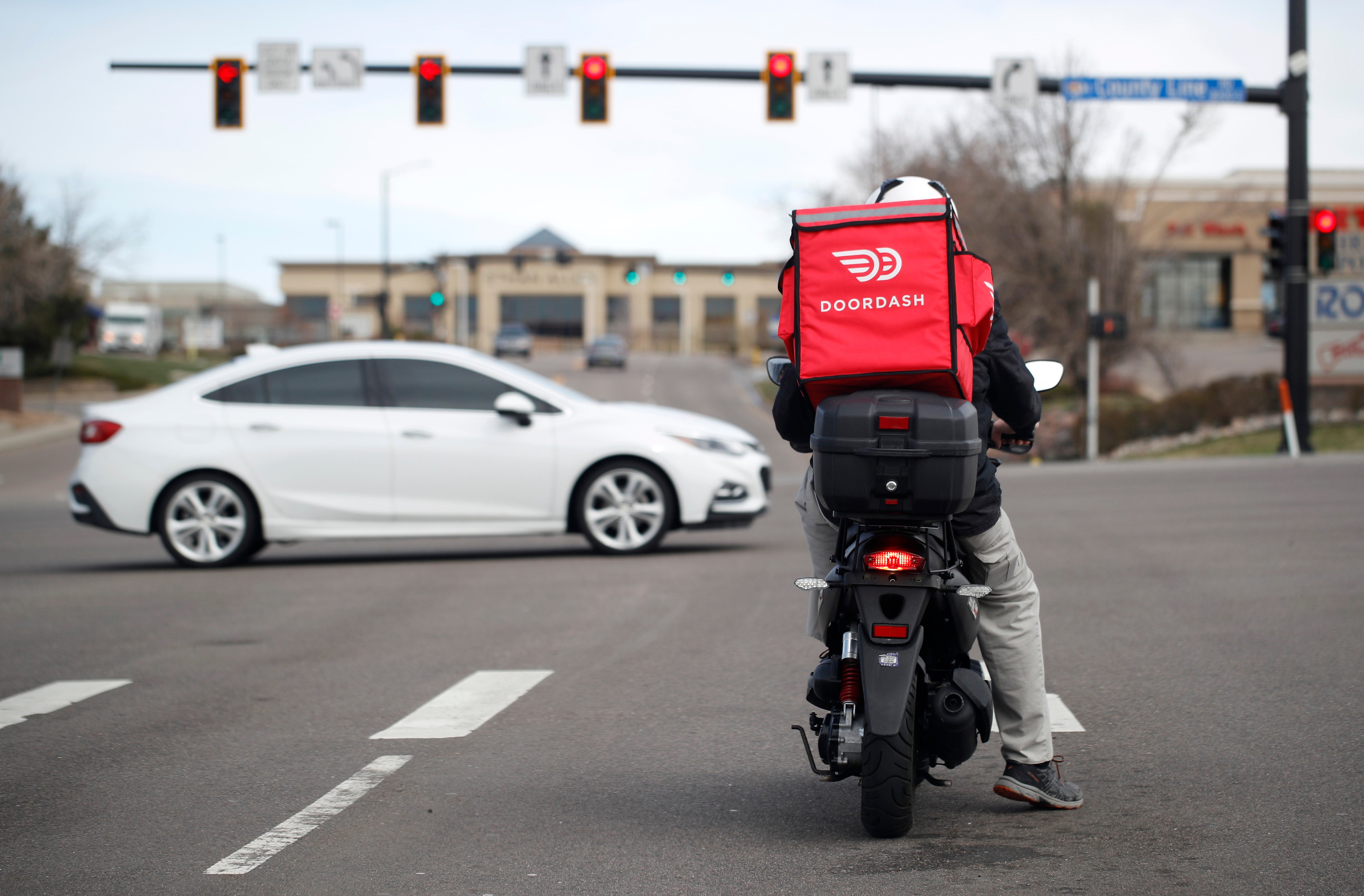 A food delivery driver in Lone Tree, Colorado, March 30, 2020.