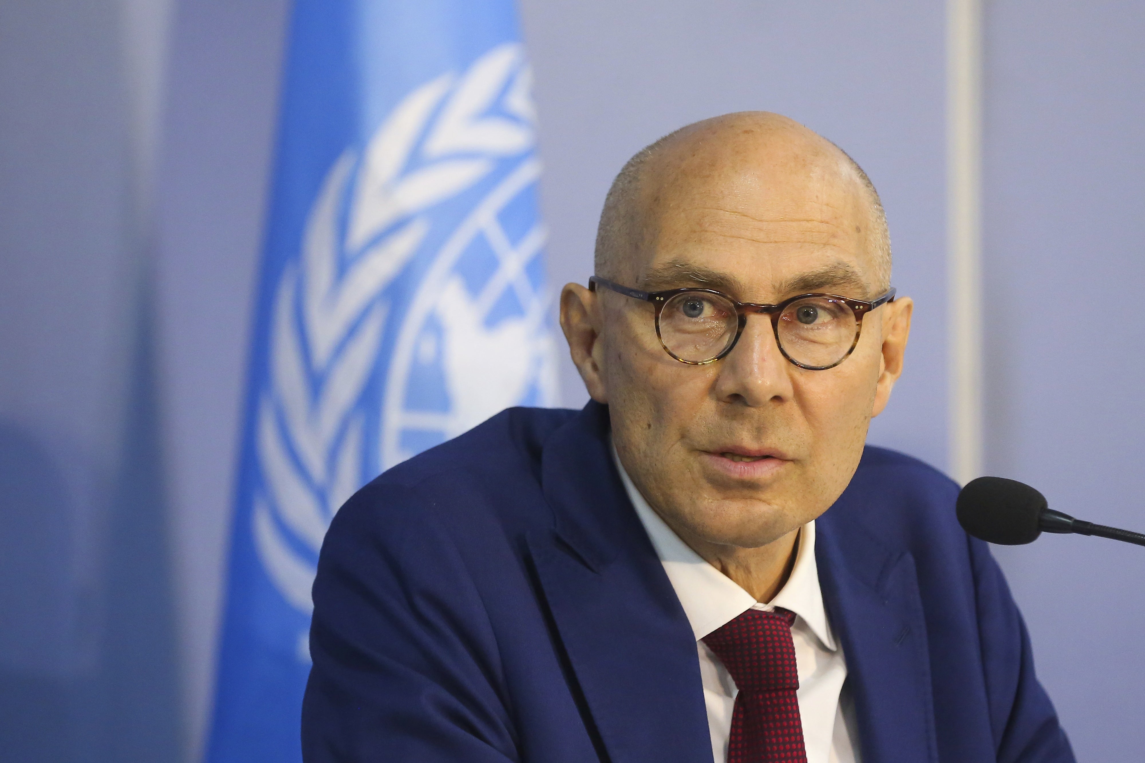 United Nations High Commissioner for Human Rights Volker Turk holds a press conference in Colombo, Sri Lanka, June 26, 2025.