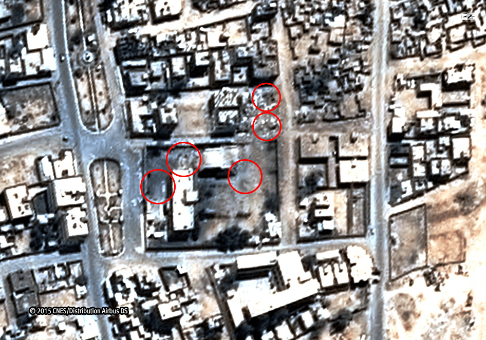Satellite image after airstrike