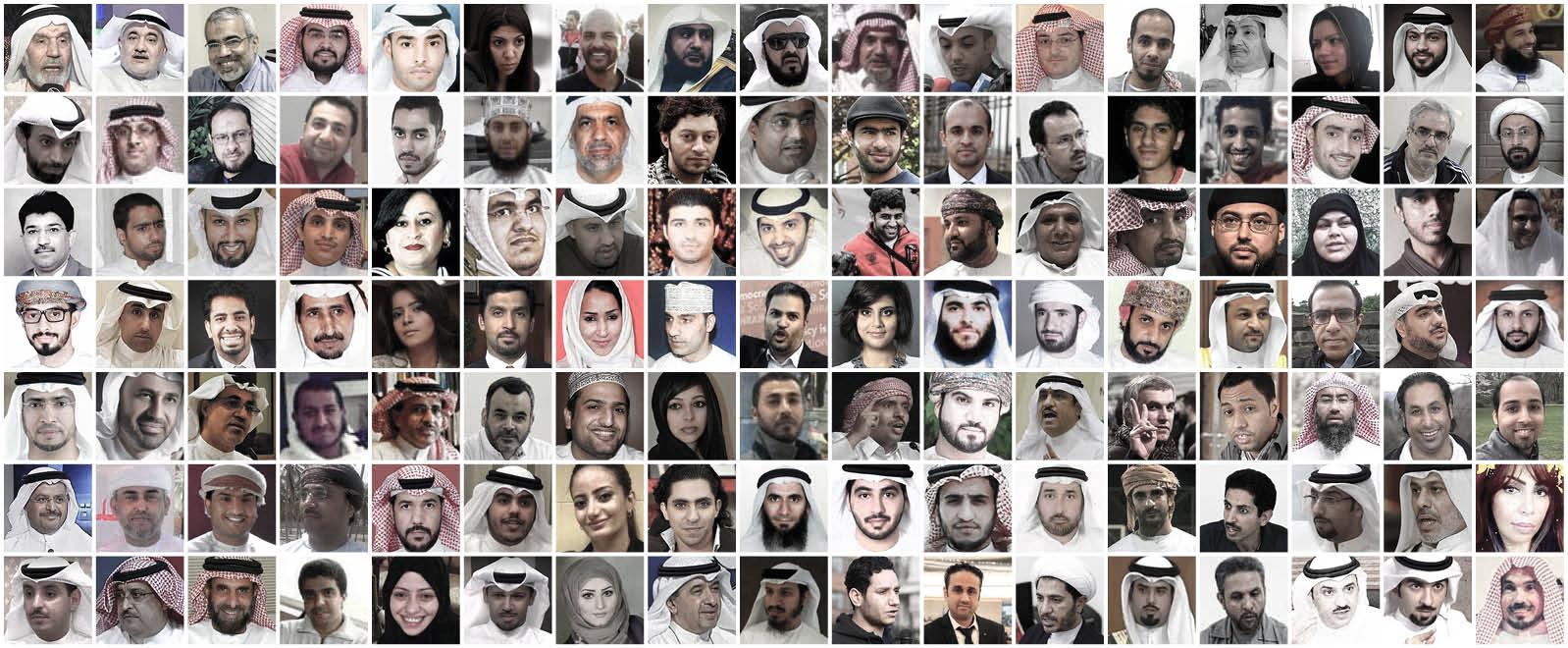 Portraits of online activists in Gulf states. 