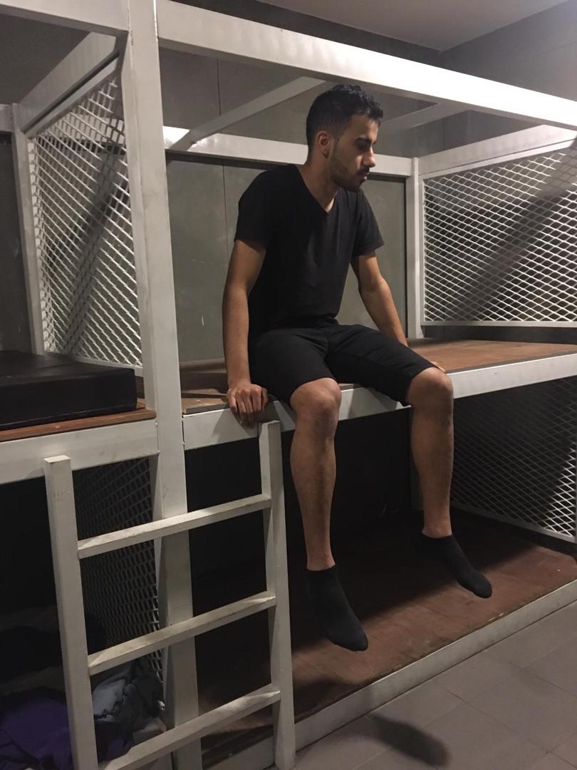 Hakeem Ali Mohamed Ali al-Araibi in detention at Suvarnabhumi Airport in Bangkok. 