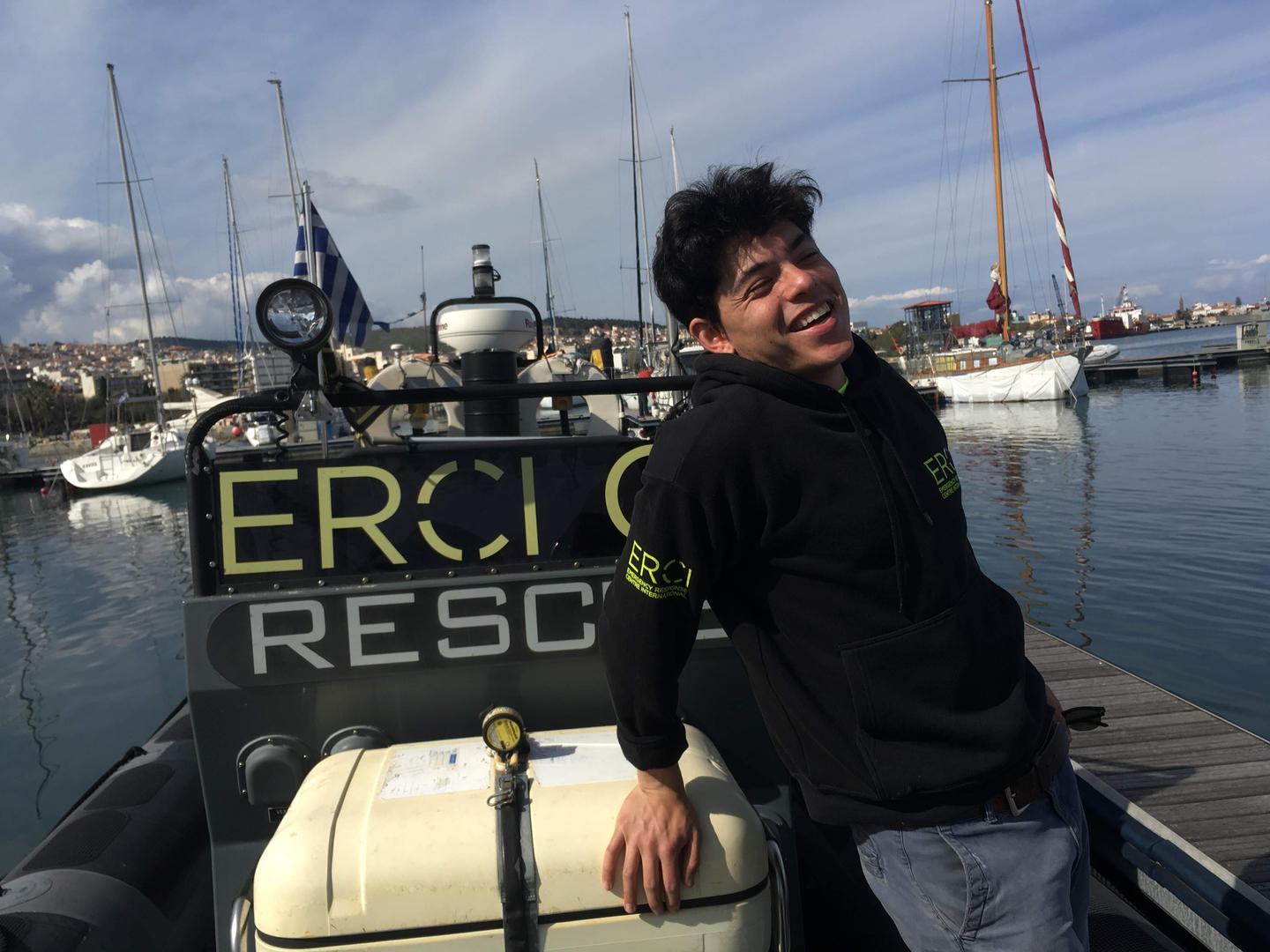 Sean Binder, bénévole auprès du Centre international d’intervention d’urgence (ERCI), une organisation humanitaire qui participe à des missions de sauvetage de migrants en mer Méditerranée. 