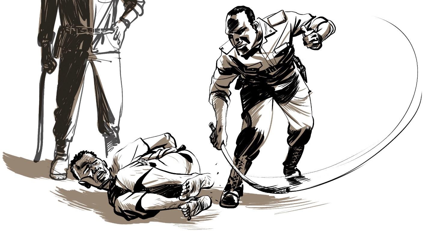 Detainees said guards at al-Karareem detention center beat them on the soles of their feet. 