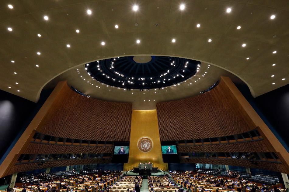 A view of the United Nations General Assembly, at UN headquarters, October 1, 2018. 
