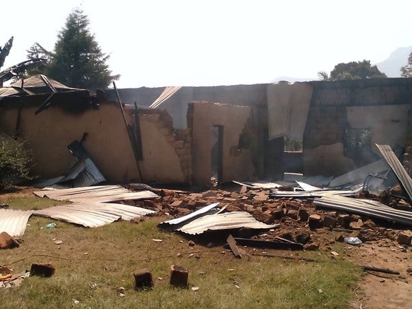Remnants of a home burned in Bali village, North-West region, where the security forces conducted security operations between January 17 and 20, 2020.