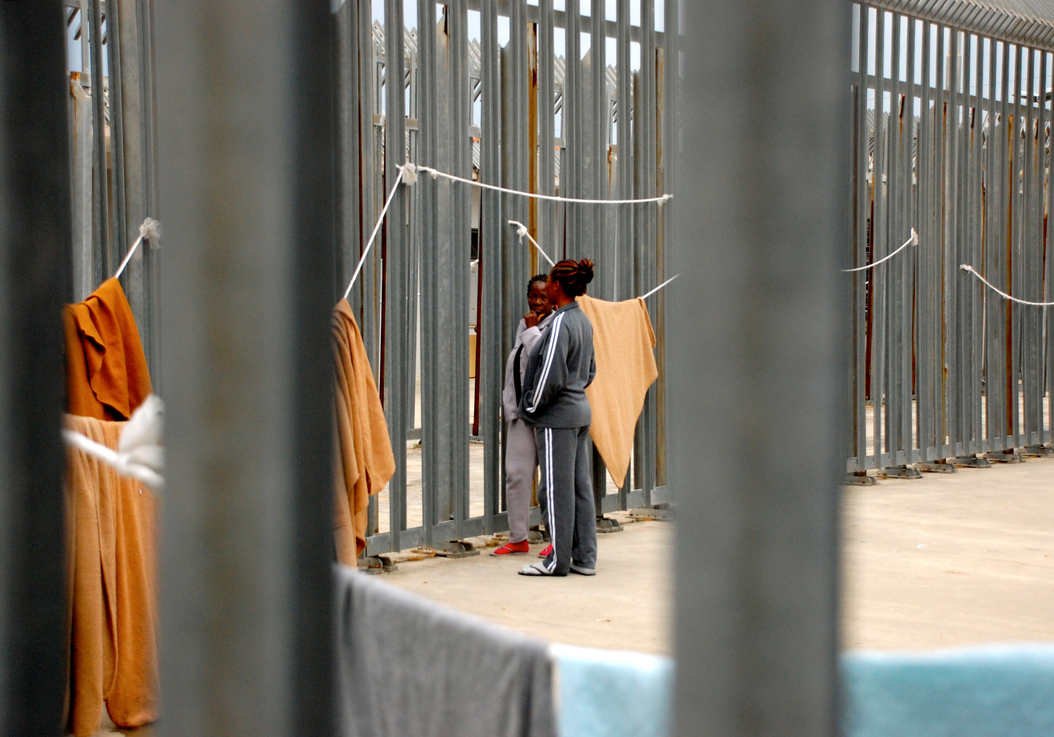 Women in the Ponte Galeria immigration detention center near Rome, Italy May 6, 2017.