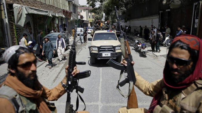 Taliban fighters patrol in Kabul, Afghanistan, August 19, 2021. 