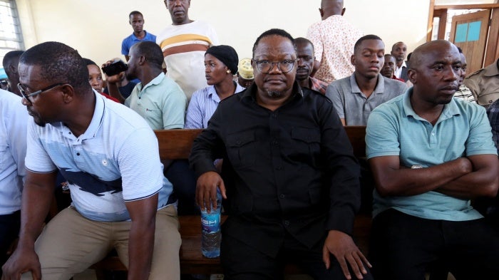 Tanzanian opposition leader Tundu Lissu of the Chadema party faces a magistrate's court after his arrest in Dar es Salaam, Tanzania, April 10, 2025.