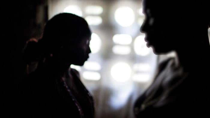 Selene (right) and her partner (left) were forced out of their previous home in Monrovia, Liberia, when their landlord discovered their romantic involvement. They have since moved to a new home further out of town, along with one son and nephew. 