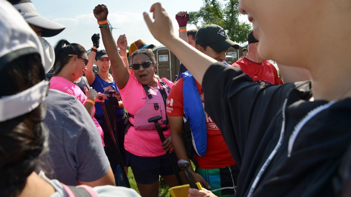 Kaola Baird with teammates at the Dragon Boat Race Festival