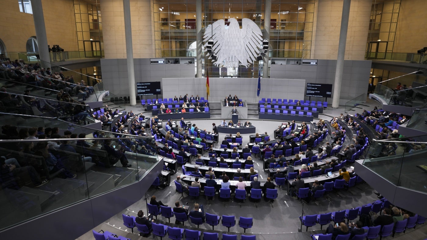 Lawmakers in the German Bundestag  (Lower House of Parliament) in Berlin, Germany on November 7, 2024.