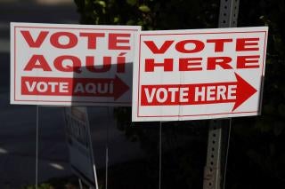 A polling location on the first day of early in-person voting, Coral Springs, Florida, October 24, 2022. 