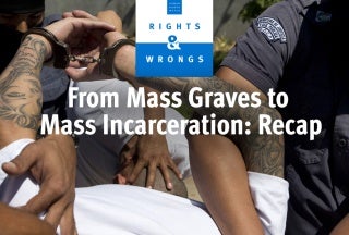 Image of incarcerated inmates under episode title.