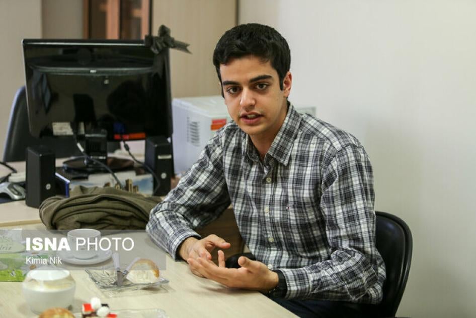 Ali Younesi during an interview with Iranian Student News Agency after winning a gold medal as a member of Iran’s national team during the 12th International Olympiad on Astronomy and Astrophysics.