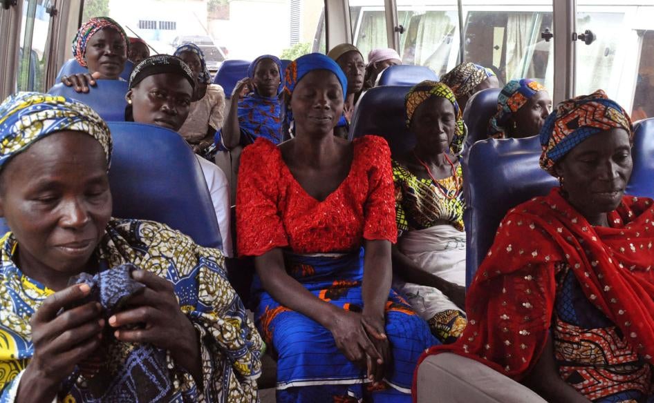 Family members of the kidnapped Nigerian Chibok girls, Nigeria, October 18, 2016.