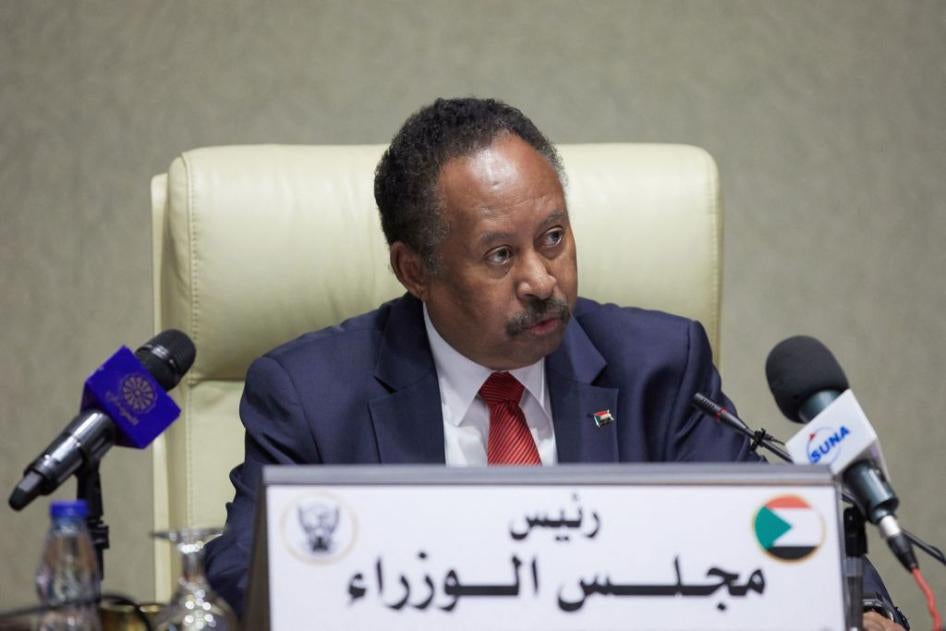 Sudan's Prime Minister Abdalla Hamdok chairs a cabinet meeting in the capital Khartoum, Sudan on September 21, 2021. 