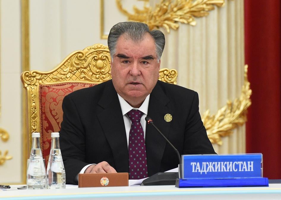 Tajik President Emomali Rakhmon attends a meeting of the Collective Security Council of the Collective Security Treaty Organization (CSTO) in Dushanbe, Tajikistan September 16, 2021.