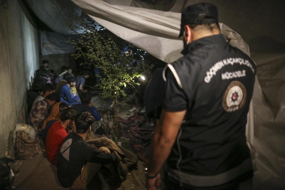 Turkish security forces detain a group of migrants in Van Province, near Turkey’s border with Iran. August 21, 2022.