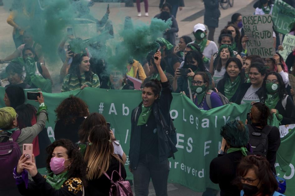  Women from various feminist collectives demonstrate in Mexico City’s Zócalo on the Global Day of Action for Access to Legal, Free, Safe and Free Abortion, September 28, 2022.