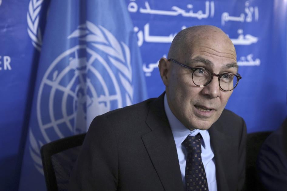 High Commissioner for Human Rights Volker Türk speaks at a news conference in Khartoum, Sudan, November 16, 2022.