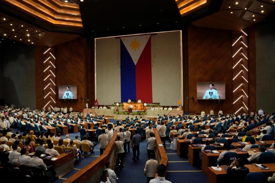 Philippine President Ferdinand Marcos Jr. delivers his second state of the nation address at the House of Representatives in Quezon City, Philippines, July 24, 2023.