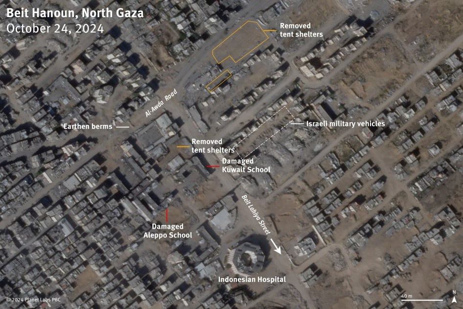 Satellite image from October 24 of al-Awda street. 