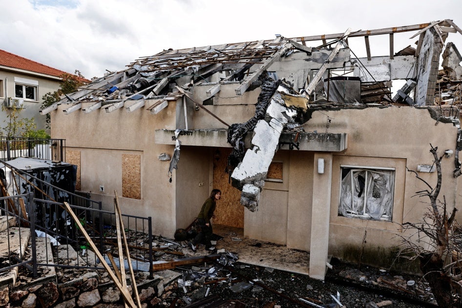 A destroyed structure in Metula, which became the site of heavy rocket barrages from Lebanon, amid cross-border hostilities between Hezbollah and Israel, November 18, 2024.