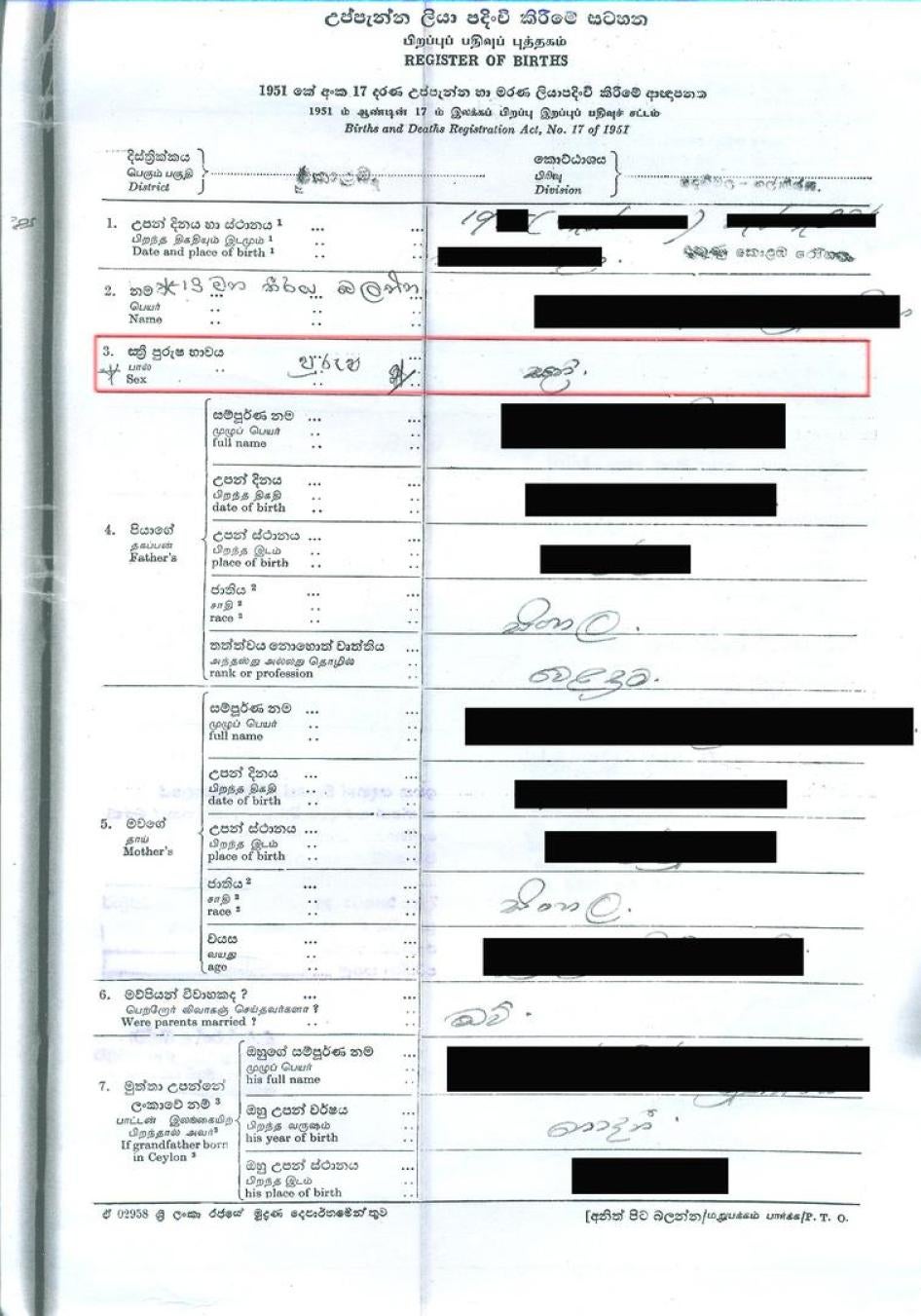 Birth Certificate in Sri Lanka