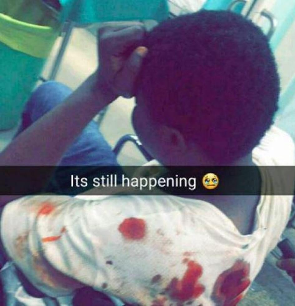 Cell phone screenshot depicting a victim of a mob attack in Noida, India, March 27, 2017.