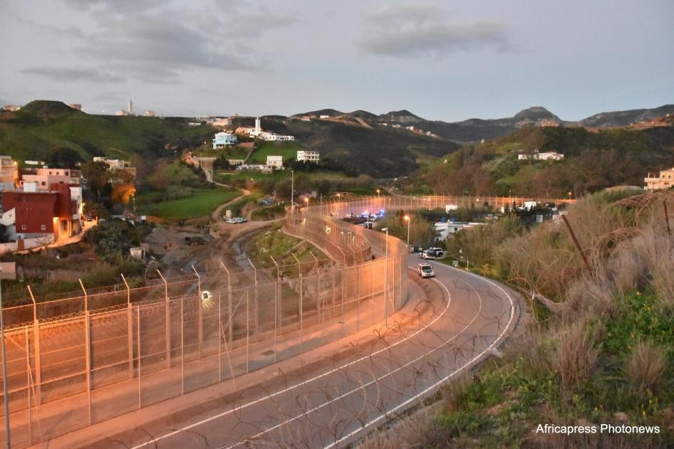 Double-layer fence around Spain’s north Africa enclave Ceuta, January 2017.