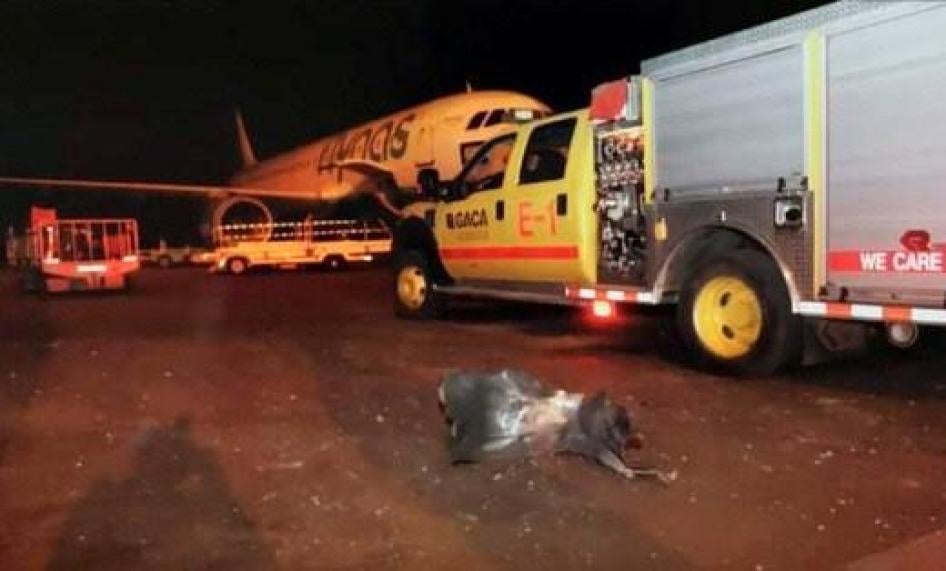 Photograph released by the state-run Saudi Press Agency shows debris on the tarmac of Abha Regional Airport in Saudi Arabia after an attack by Yemen's Houthi forces, June 12, 2019. © 2019 Saudi Press Agency via AP