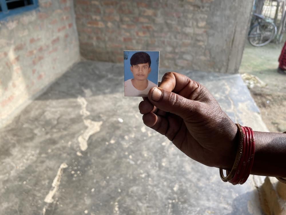 Picture of a migrant who died in Qatar.