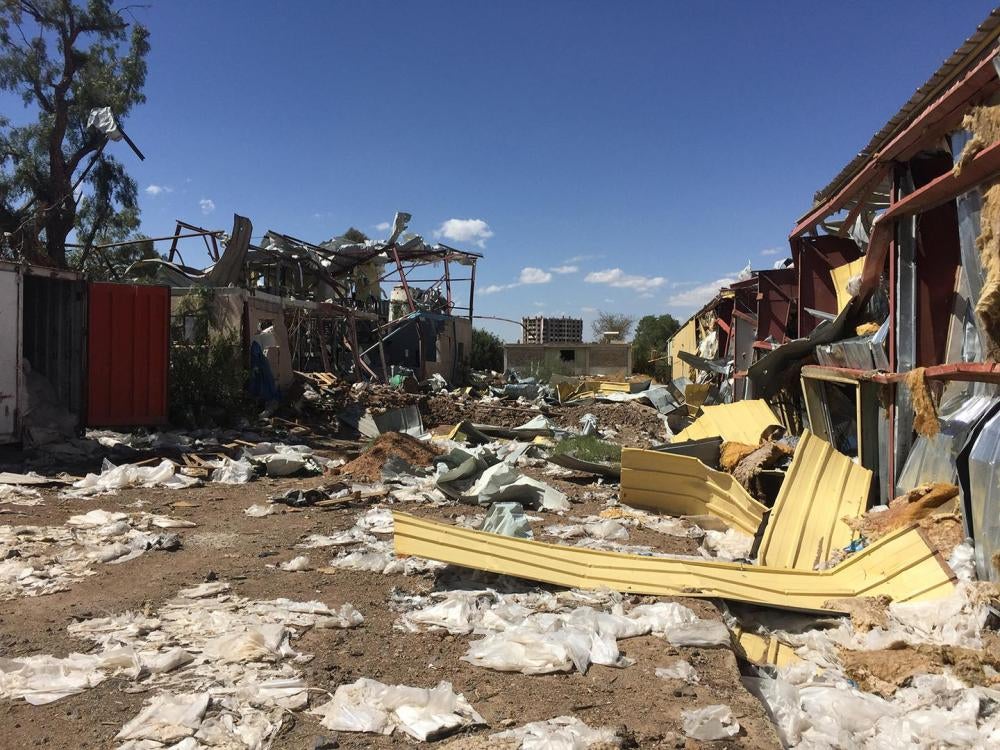 The al-Aqil Industrial compound, hit by three coalition airstrikes since the beginning of the war, housed seven factories that produced consumer goods including plastic bags, batteries, food, and clothing. 