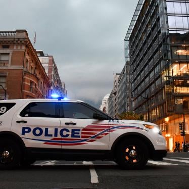 A police car is pictured during a protest against the death in Minneapolis police custody of George Floyd in front of the White House, in Washington, United States, June 4, 2020.
