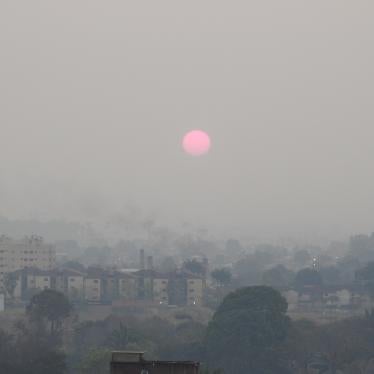 The city of Porto Velho, in the western Amazon state of Rondônia, awakes under a dense blanket of smoke at 7 a.m. on August 12, 2019. Rondônia was the state with the fourth most deforestation in the Amazon region in 2019.