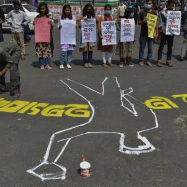 Activists and students demonstrate against writer Mushtaq Ahmed’s death in police custody, Dhaka, Bangladesh, February 26, 2021.
