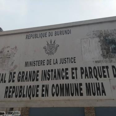 Sign outside the Muha High Court in Bujumbura, Burundi.
