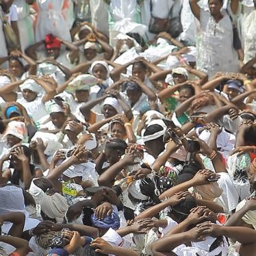 Women demonstrate for peace in Beni, eastern Democratic Republic of Congo, April 23, 2021.