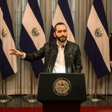 President Nayib Bukele speaks at a press conference in San Salvador