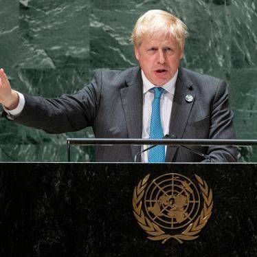British Prime Minister Boris Johnson addresses the 76th Session of the United Nations General Assembly at UN headquarters in New York, September 22, 2021.
