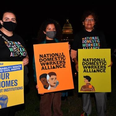 Disability rights activists and caregiving advocates hold a vigil in front of the US Capitol to urge Congress to include full federal funding for home and community-based care services in the budget reconciliation package on October 06, 2021 in Washington, DC.